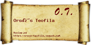 Orsós Teofila névjegykártya